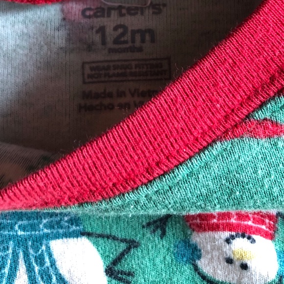 Carter’s 2 Pcs Matching Set Baby Kids Christmas X’mas Santa 12M EUC - Picture 4 of 6